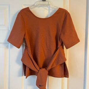 Nike brownish- Orange Tie Front Blouse with v-neck back